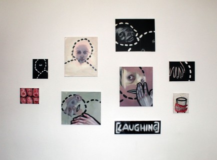 "(Laughing)" series, oil paint on canvases 300x150 2019